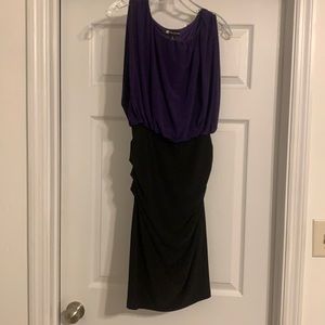 Purple & Black block cocktail dress
